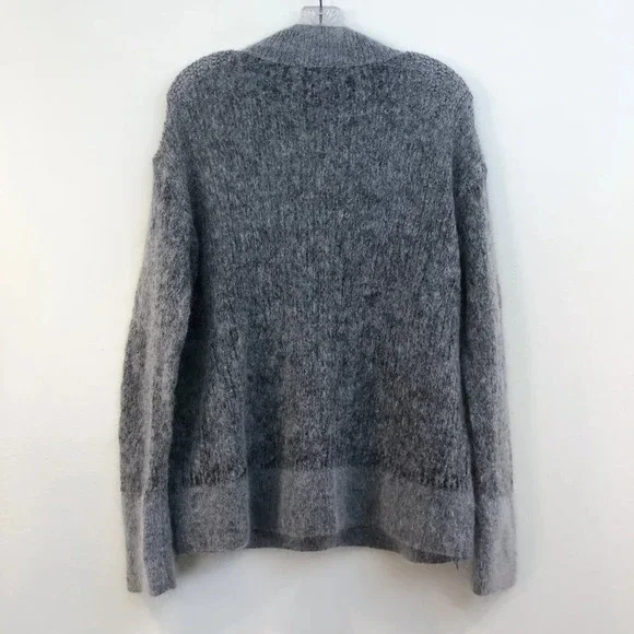 & Other Stories Mohair Wool Blend Boho Mock Neck Loose Knit Gray Sweater Small - Picture 10 of 10
